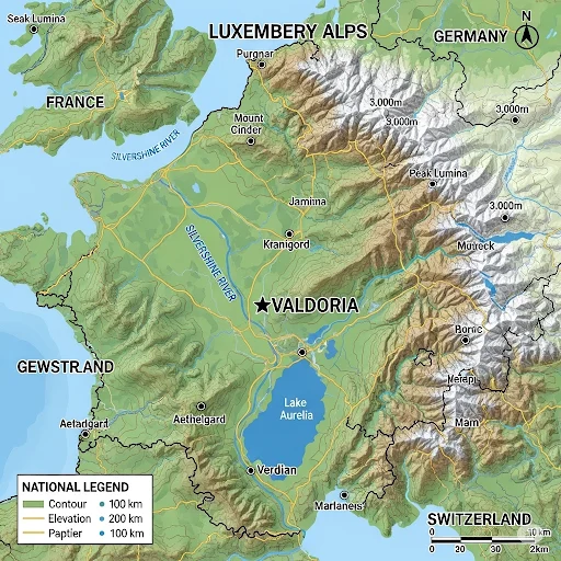 Mount Cinder and Lake Aurelia, Luxemburry